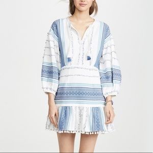 SAYLOR Veronique Dress Blue White Embroidered Size XS